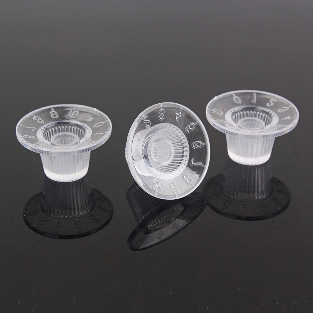 3 Pack Clear Guitar Amp Amplifier Knobs Tone Volume Control for Guitar Parts Accessories