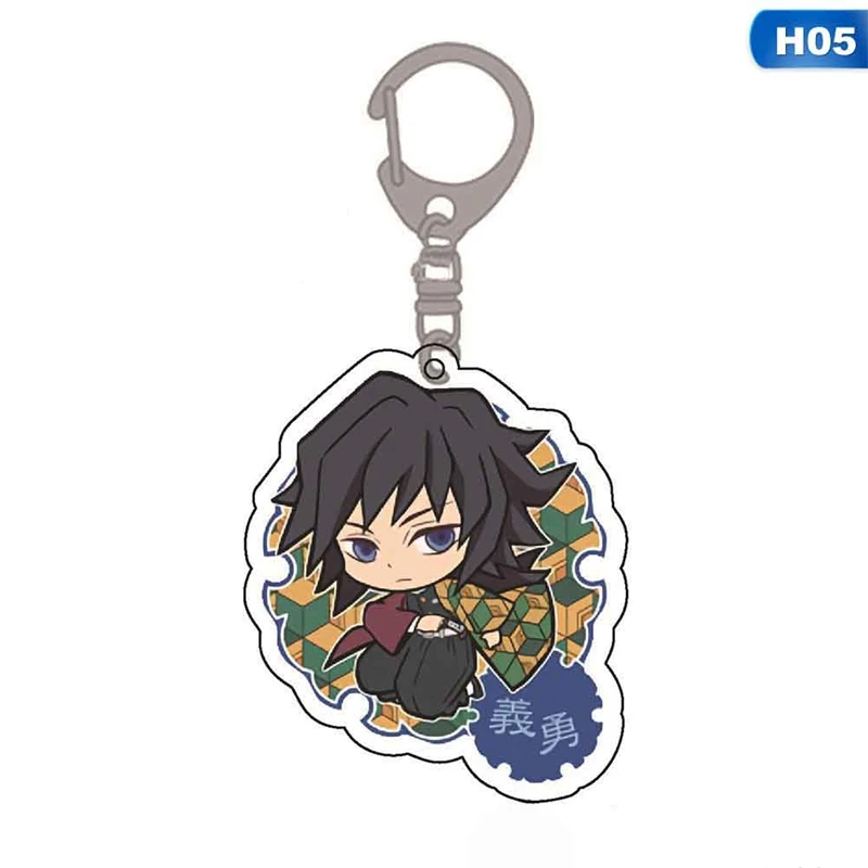 Anime Demon Slayer: Kimetsu No Yaiba Keychain Kamado Nezuko Kimono Kamado Tanjirou Kimono Badge Keyring Fans Jewelry Gift - Цвет: H05