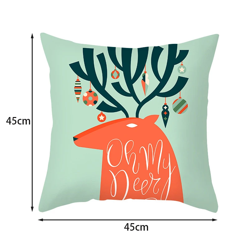 Merry Christma Decorations For Home Reindeer Santa Claus Tree Cushion Cover Christmas Ornament Xmas Gift Noel New Year