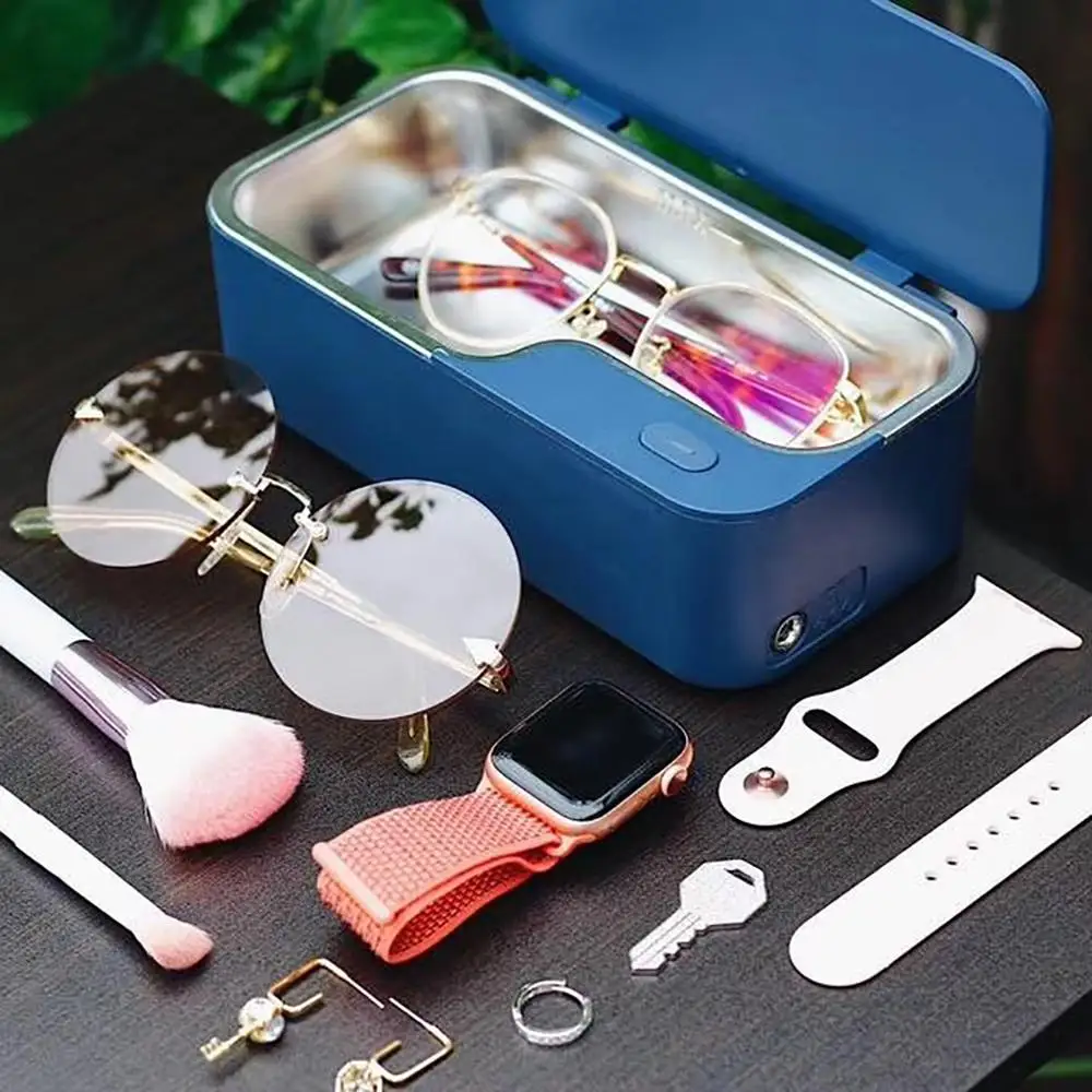 

GTSONIC X1 Blue Mini Ultrasonic Cleaner 450ml Jewelry Glasses Cleaning Machine Intelligent Control Ultrasonic Cleaner Bath