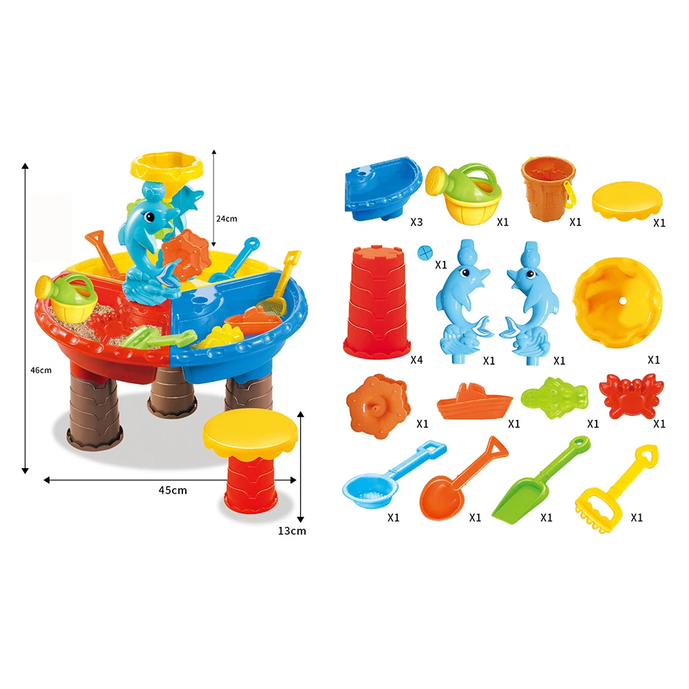  Kids Seaside Bucket Sand Table Beach Toy Set For Children Desk Digging Pit Sandglass Play Outdoor S