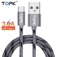 TOPK-كابل USB أصلي من النوع C لنقل البيانات والشحن ، 1 متر ، 2 متر ، USB ، من النوع C ، لشاومي 4C / OnePlus 2 / Nokia N1 / MacBookd