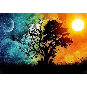 

DIY 5D Landscape Diamond Mosaic Diamond Painting Cross Stitch Sun Moon Tree Kit Diamonds Embroidery Round Drill Home Decoration