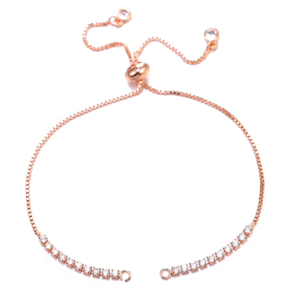 Rose Gold Juya DIY кубические соединительные Звенья из циркония, товары ручной работы, слон, любовь, сердце, Купидон, зажим для бумаги, аксессуары для изготовления браслетов - Цвет: Rose Gold