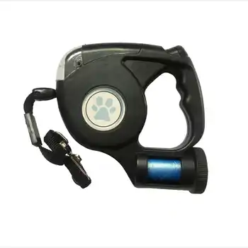 

4.5M LED Flashlight Extendable Retractable Pet Dog Leash Lead With Garbage Bag Pet Dog Leash Dog Supplies