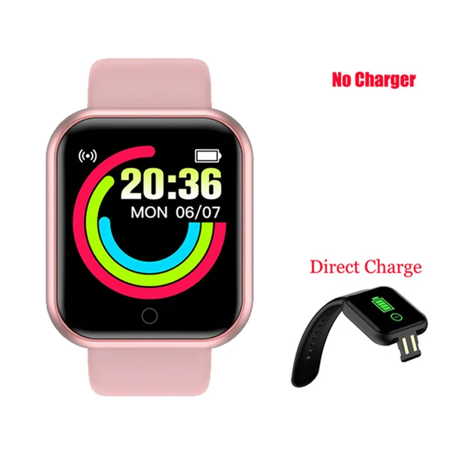 I5 Sport Smartwatch Women Men Heart Rate Blood Pressure Fitness Tracker Kids Smart Clock For Android IOS Smart Watch PK IWO P80 D20s Pink