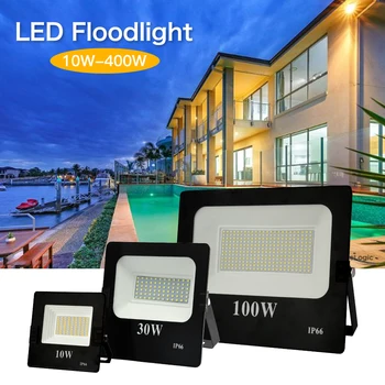 

LED Outdoor Floodlight IP66 Waterproof 400W Spotlight 50W Flood Light for Billboard Projector 10W 20W 30W 220V Reflector