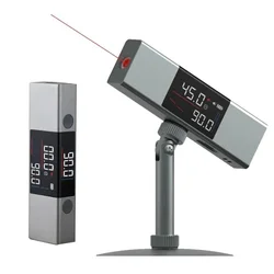 Règle de niveau numérique à double rapporteur Laser 2 en 1, Rechargeable, mesure de ligne de fonte d'angle arbitraire de 360 degrés avec outil de support 