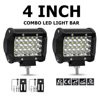 

4Inch 72W Car Light Assembly 24 Led Fog Lights for Trucks Cars Led Work Light Bar for Off Road SUV Boat Daytime Running Light