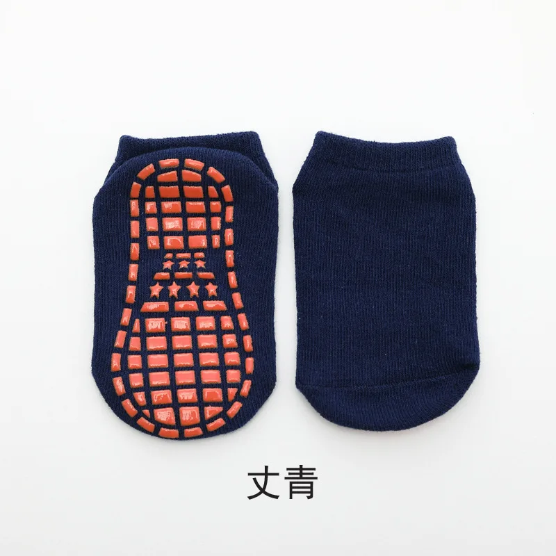 T167dark blue Противоскользящие носки для мальчиков и девочек Детские хлопковые Зеленые Носки для прыжков на батуте От 1 до 11 лет детские летние спортивные короткие носки для танцев и прогулок - Цвет: T167dark blue