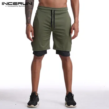 

INCERUN Fashion Men Shorts Casual Drawstring Fitness Patchwork Joggers Shorts Summer Bodybuilding Workout Breathable Sweatpants
