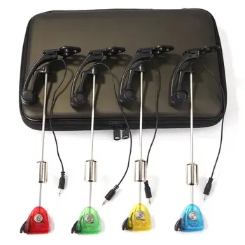 

4x LED Fishing Swingers Elaborate Manufacture Prolonged Durable with Storage Case for Bite Alarm Carp Fishing Accessory
