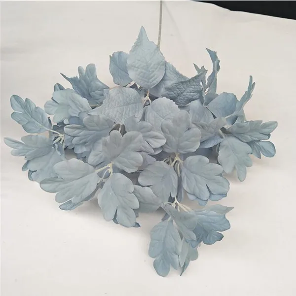 light blue 10P поддельные перламутровые листья(4 стебля/шт) 3" Длина Моделирование матовая ткань зелени для дома Свадебные Декоративные искусственные растения - Цвет: light blue
