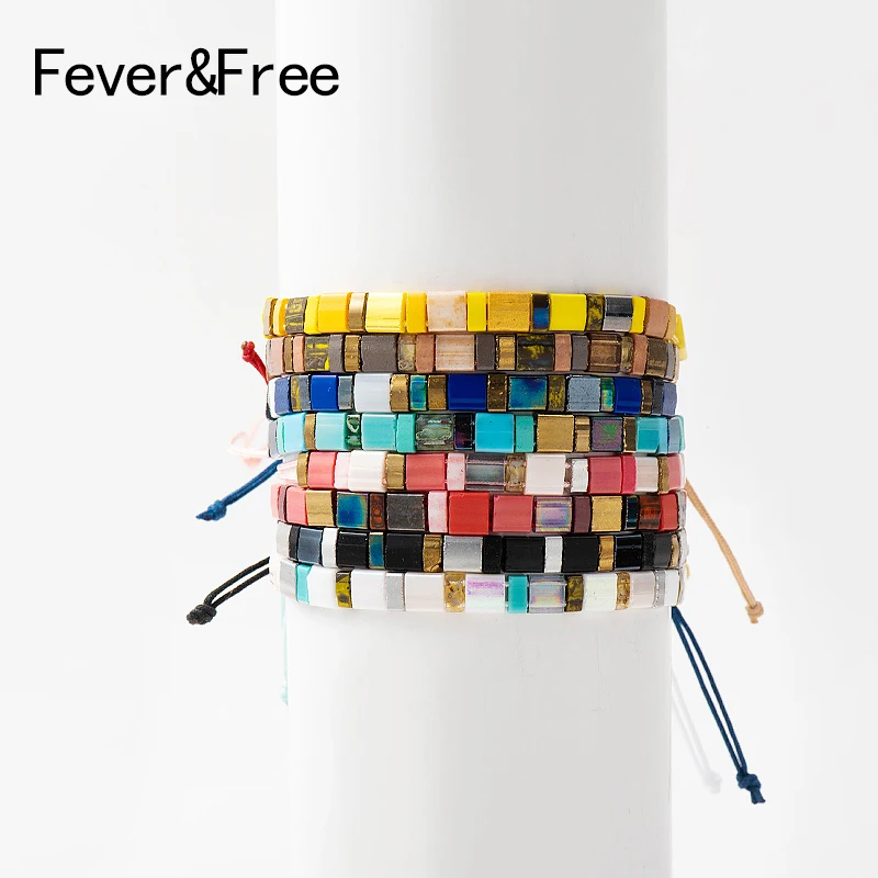 Fever &amp Free Boho цветные бусы ручной работы браслеты для женщин черный красный синий