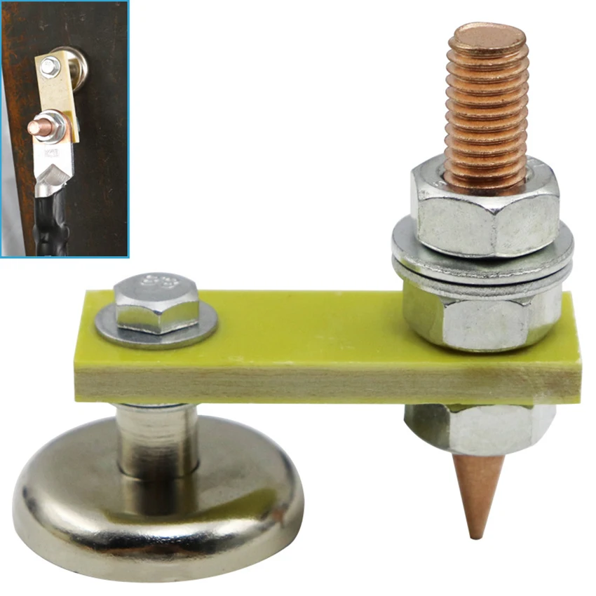 

Strong Magnetic Ground Clamp Connector with Conductive Rod Stud for Welding Machine Auto Bodywork Repair Tools