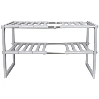 

1pc Storage Rack Durable Stainless Steel Multi-Function Retractable Practical Sink Storage Rack Storage Shelf for Kitchen Home
