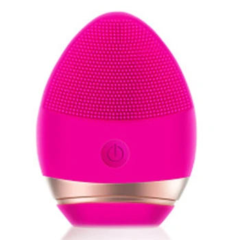 

Red Electric Rechargeable Sonic Vibrating Waterproof Silicone Face Cleansing Brush & Facial Cleanser and Massager Roller