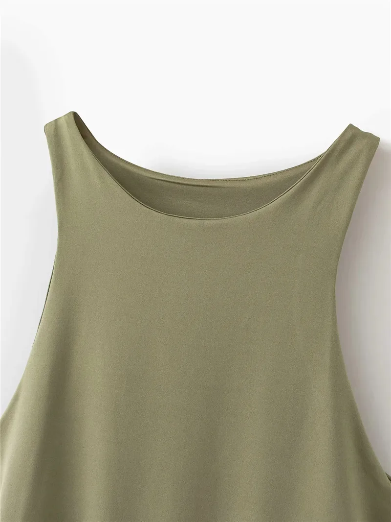 Women 2020 Summer Casual Solid za Bodysuits Chic Female Bodycon Slim Sleeveless Bodysuit  Fashion Women Sexy Party Tops Femme green bodysuit