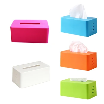 

rectangular Plastic tissue napkin box toilet paper dispenser case holder home office decoration (white) 21.5*9.3*12cm