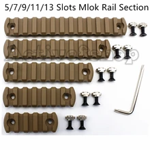 Светло-коричневый 5/7/9/11/13 слота М-Лок Пикатинни секций для М-Лок Handguard Системы охотничье ружье аксессуары