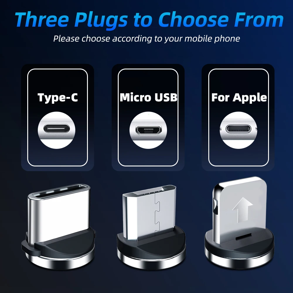 FONKEN Magnetic Cable 540 Rotate Type C Magnetic Charging Cable Micro USB Magnet Charger Cord Mobile Phone Cable For Iphone 11 8 ► Photo 3/6