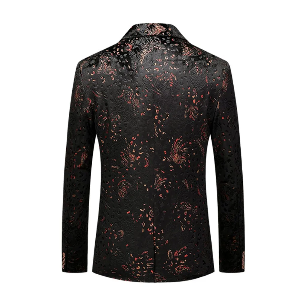 Men's Casual Business Wedding Long Sleeve Print Floral Suit Coat Jacket veste costume homme dropshiping W902 Men's Casual Business Wedding Long Sleeve Print Floral Suit Coat Jacket veste costume homme dropshiping W902