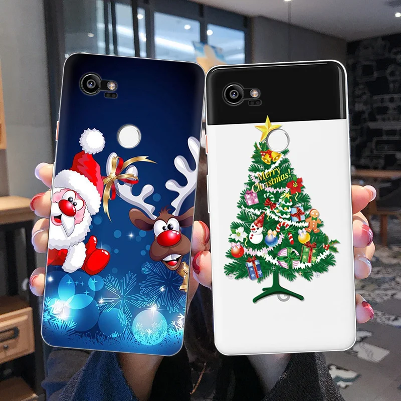 

Christmas Cartoon TPU Silicone Soft Phone Case For Google Pixel 2 3 XL Ultra Thin TPU Coque For Google Pixel 3a XL Fundas Cover
