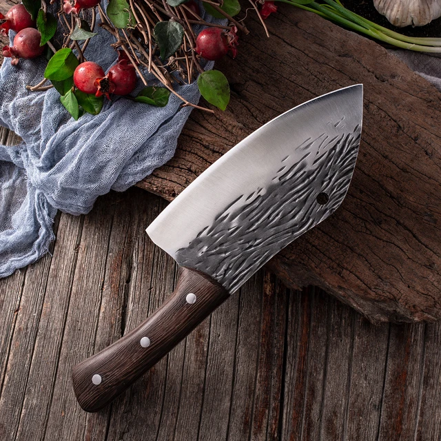 Household Slicing Knife Chef Kitchen Knife Household Multi-purpose Hammered  Wooden Handle For Meat Cutting Sharp Iron Knife Tool - Kitchen Knives -  AliExpress