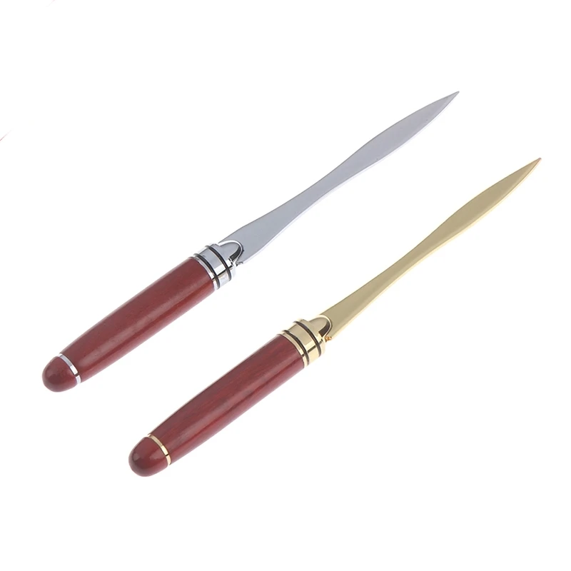 Wood Handle Letter Opener Stainless Steel Letter Opening Cut Paper Knife Split File Envelopes for School Student Stationery 1pc utility knife,mail opener,unboxing knife,pocket folding knife,craft cutting knife