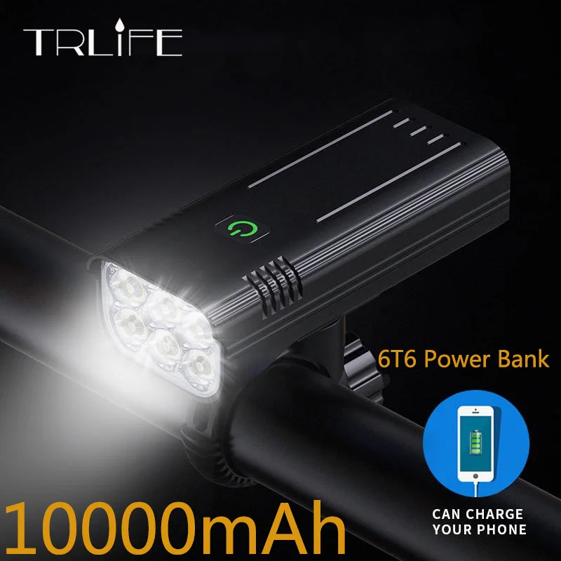 Tanie 10000mAh 6 * T6 światło rowerowe LED ładowane na USB sklep