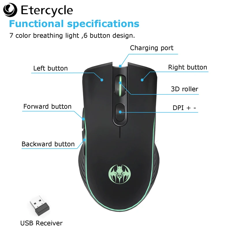

Universal wireless computer mouse 2.4G receiver matte intelligent mouse