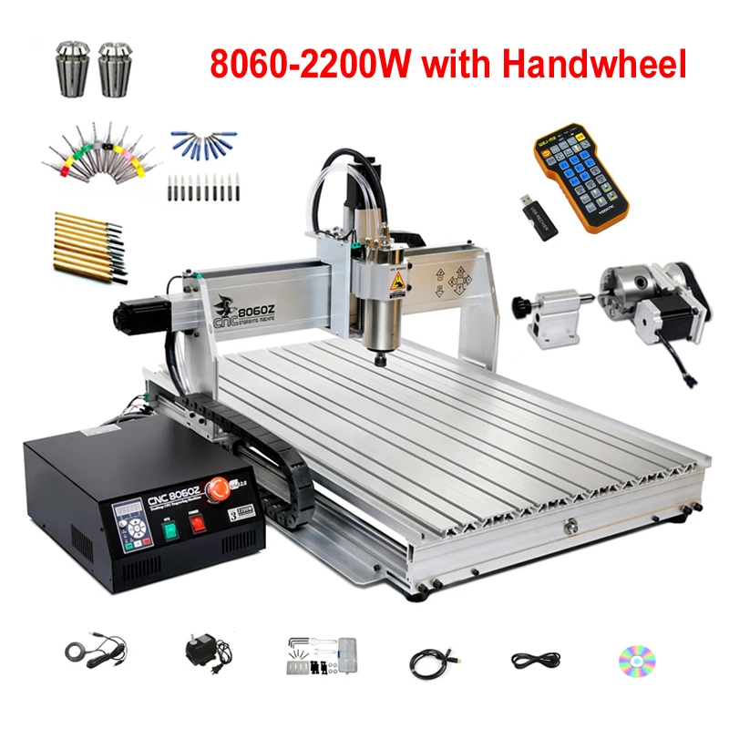 YOOCNC CNC 8060 маршрутизатор 2200 Вт гравер металла гравировальный станок 3 оси 4 для ПВХ
