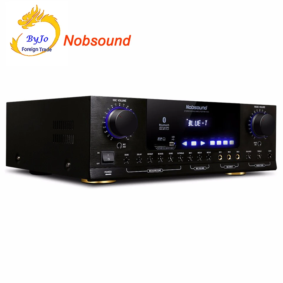Профессиональный KTV Караоке Nobsound PM1000 Bluetooth усилитель с поддержкой MP5 USB/SD