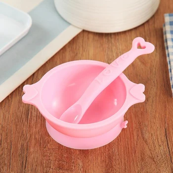 

2 Pcs/Set Baby Food Storage Silicone Dinnerware Kids Child Suction Bowl Eco-friendly Children Training Feeding Dishes