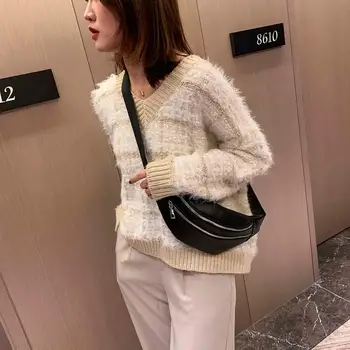 

Hot Sale Waist Packs Delicate Texture Casual Fanny Chest Bag PU Leather Women Waist Pack Zip Shoulder Crossbody Bag