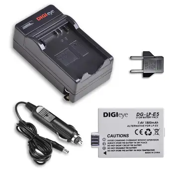

1800mAh LP-E5 LPE5 Battery and Charger Kit for Canon EOS Rebel XS Rebel T1i Rebel XSi 1000D 500D 450D Kiss X3 Kiss X2 Kiss F