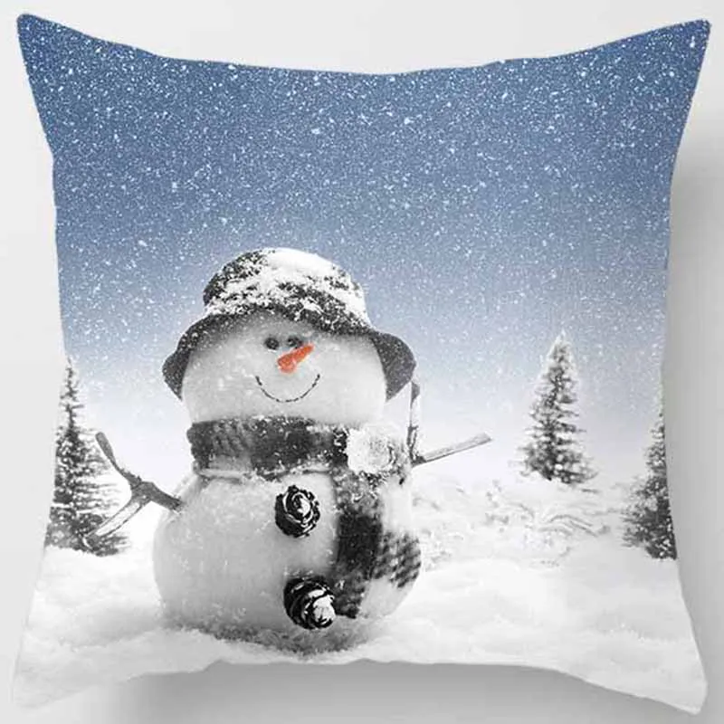 Рождественский чехол для подушки со снеговиком, модный квадратный чехол для подушки с милыми рисунками, размер 45*45 см - Цвет: 23