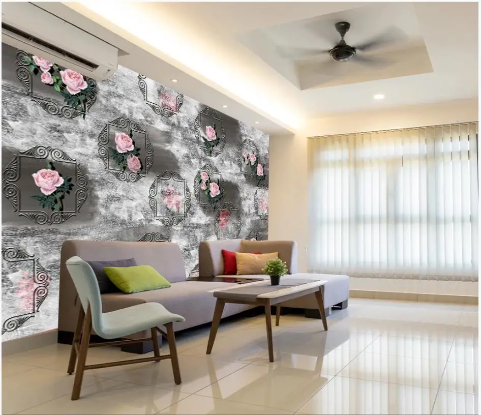 

Custom wallpapers for walls 3 d murals wallpaper Chinese ink style rose flower murals living room wall papers home decor