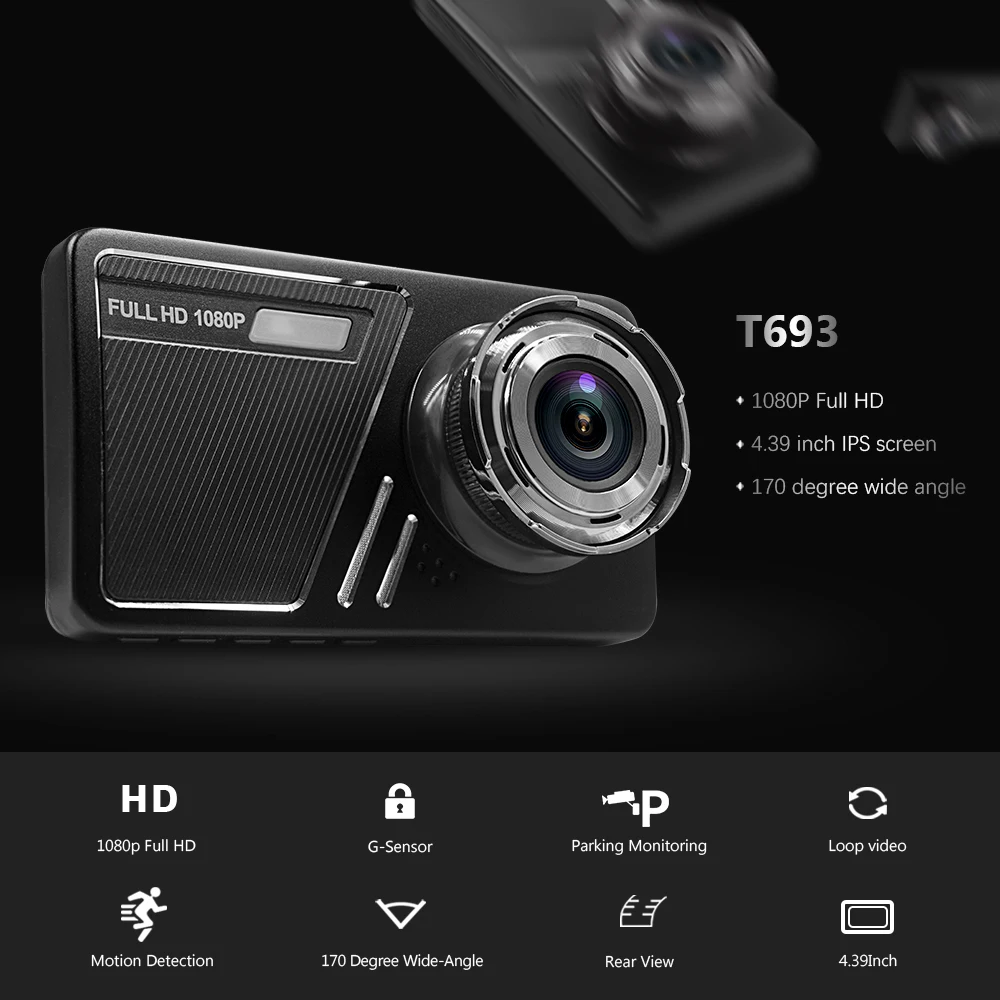 Автомобильный видеорегистратор с двумя объективами, 4,5 дюймов, Full HD, 1080 P, видеорегистратор с камерой заднего вида, Автомобильный регистратор, видеорегистратор, видеорегистратор