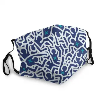 

Haring Variation Keith Haring Adult Non-Disposable Mouth Face Mask Pattern Anti Dust Protection Mask Mouth Muffle