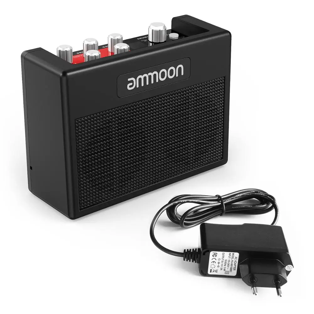 Ammoon POCKAMP гитарный усилитель встроенные мульти-эффекты 80 барабанные ритмы поддержка тюнера Tap Tempo функция с адаптером питания - Цвет: EU Plug