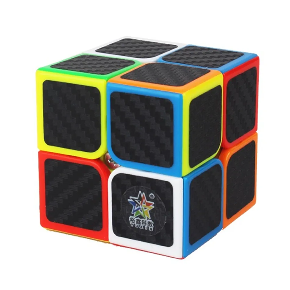 YUXIN Кубик Рубика Наклейка из углеродного волокна 2x2x2 Speed Magic Cube 2 * Cubo Magico 2x2