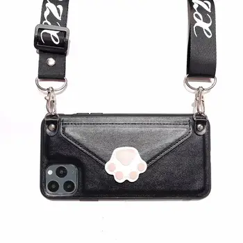 

Starktni Cute Cat Print Phone Case Crossbody Lanyards With Card Holder Phone Case For iphone 11 Pro Max X XS MAX XR 7 8 6S 6Plus