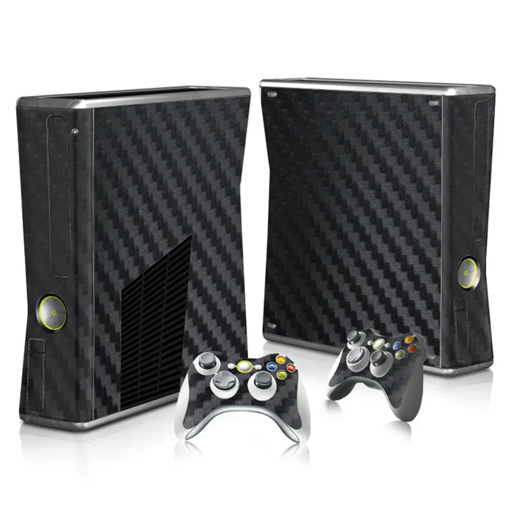 Углеродное волокно Горячая Кожа Наклейка Обложка для Microsoft Xbox 360 тонкая наклейка
