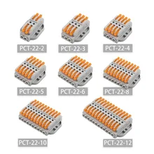 LED Light Wire Connector Fixed Type Push-on Terminal Block Cage Spring Universal Fast Wiring Clip Copper-aluminum Butt Plug