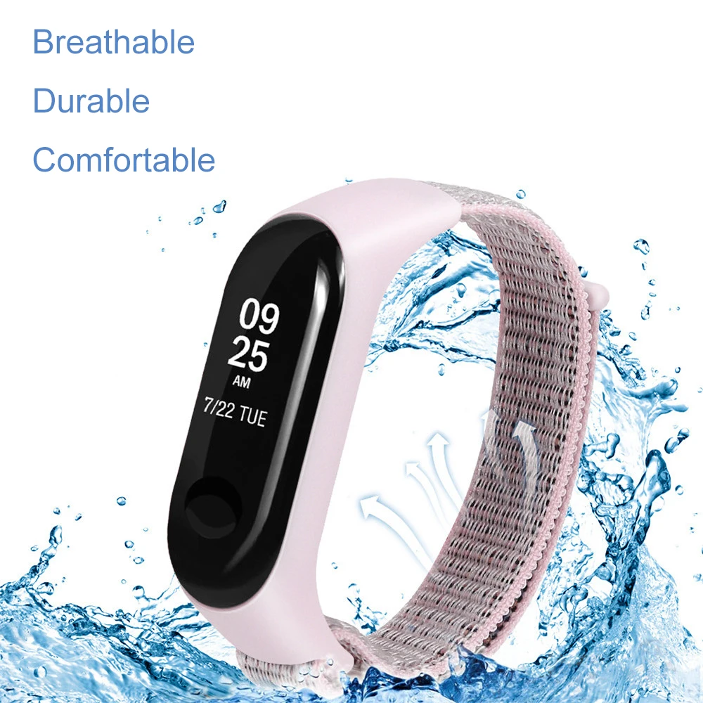 Цветной сменный Браслет с нейлоновой петлей для Xiaomi Mi band 3 4, спортивный браслет, дышащий ремешок, аксессуары для умных часов