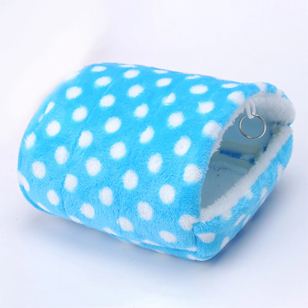 Blue Клетка для домашних животных теплая Лежанка зимний домик хомяка хлопковый гамак белка дышащая маленькая морская свинка гнездо мягкая - Color: Blue