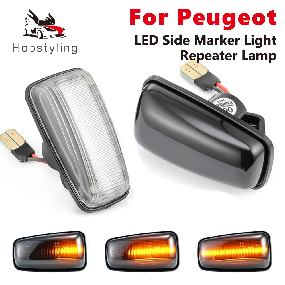 

2pcs Led Dynamic Turn Signal Side Marker Light Sequential Blinker Lamp For Peugeot Expert Partner Ranch 106 306 406 806