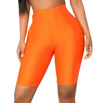 

2020 Summer Women Sports High Waist Elastic CyCling Gym Biker Active Pants Seamless Solid Fitness