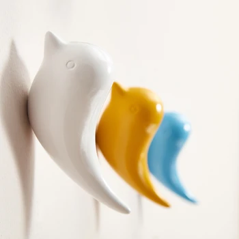 

Creative Bird Shape Wall Hooks Home Decoration Resin Wood Grain Storage Rack Bedroom Door After Coat Hat Hanger Mar27